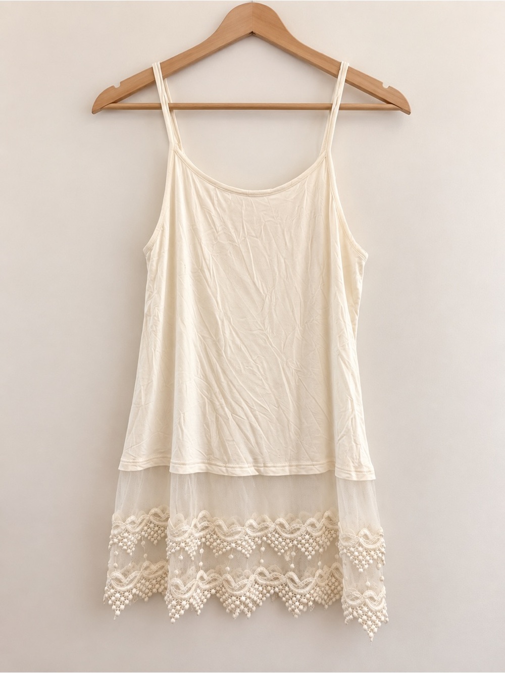 Grace & Lace Pointed Lace Top Extender Ivory XL NWT Boho Cami